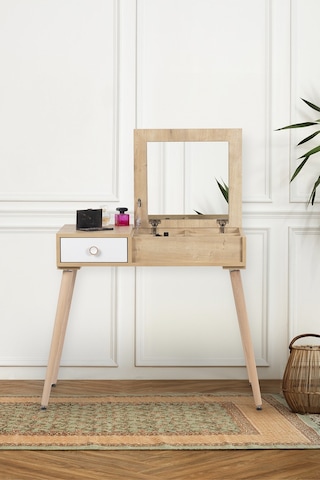 Tual Meşe /makyaj Masası / Makyaj Organizeri / Aynalı Makyaj Masası