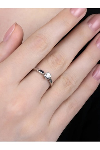 Uvelirnye Tradicii 925 Ayar Gümüş Doğanın Elmaslı Yüzüğü 76541150 Gri