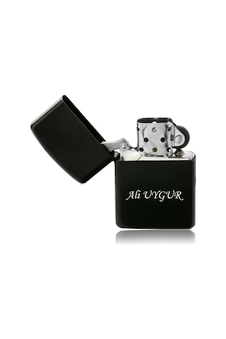 Kişiye Özel Siyah Çakmak - İsim Yazılı Çakmak - Babalar Günü Hediyesi Çakmak