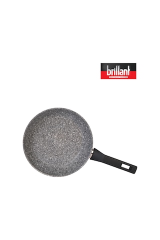 Brillant Lüks Granit 28 Cm Tava Yanmaz Yapışmaz Tava Gri