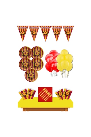 Sarı Kırmızı Taraftar Parti Seti 40 Kişilik Sarı Kırmızı Tarafta