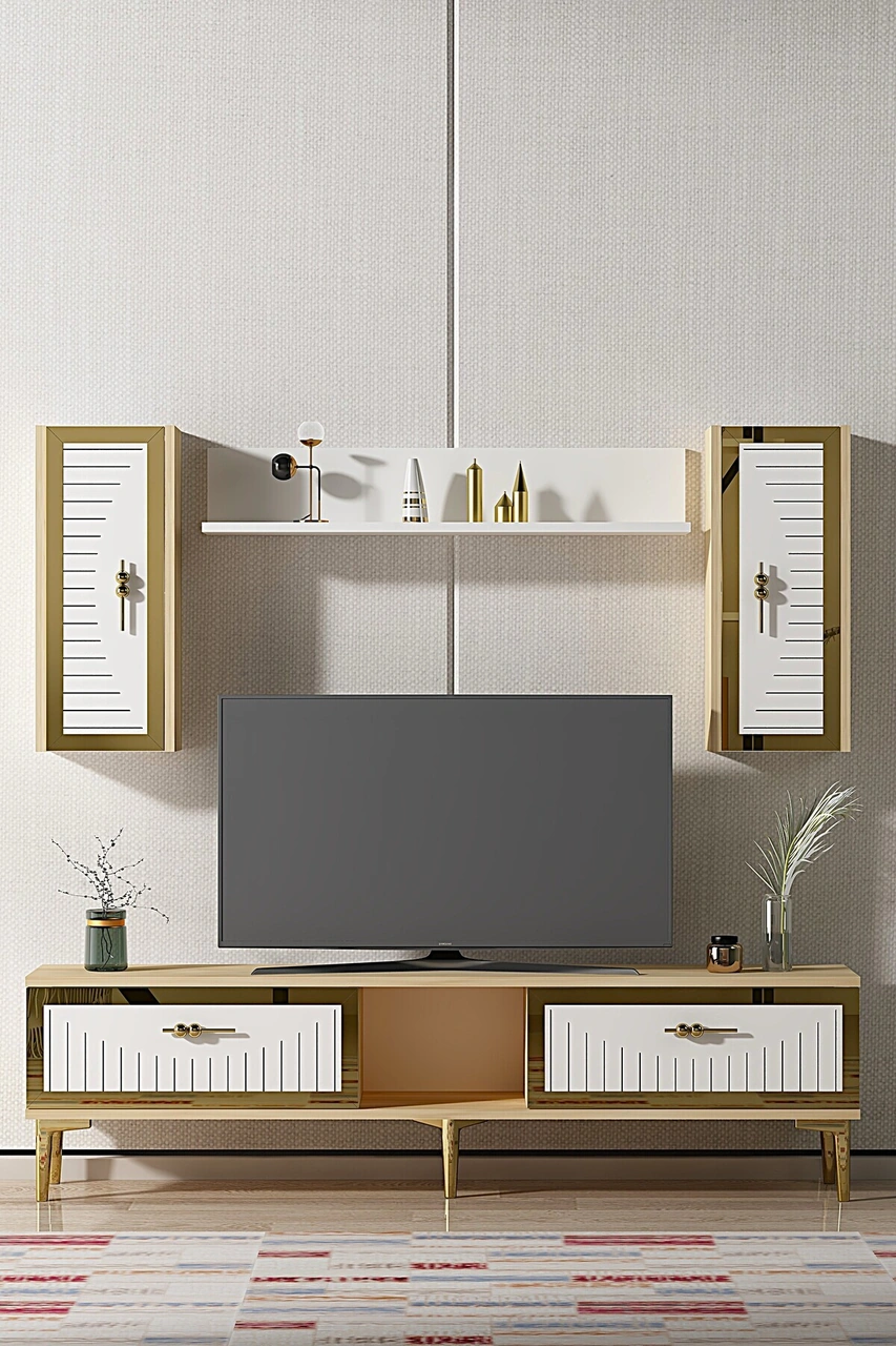 Tvr1501dbg - Tuna150 Tv Ünitesi Safirmeşe-beyaz Gold 150cm Safirmeşe-beyaz-altın
