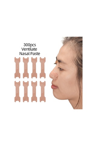 Mufunye Bej Renkli, 300 Adet Non-woven Kumaş Horlama Önleyici Bant, 15x6x4cm Boyutunda