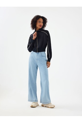 LOFT Long Crop Kadın Sweatshirt Lf2038446 Q1.v1 Siyah