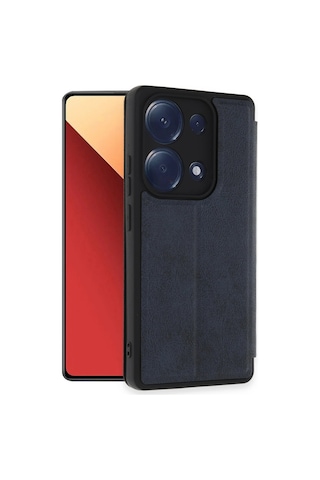 Newface - 187 - Xiaomi Redmi Note 13 Pro 4g Kılıf Flip Cover - Csmo-tex - - Lacivert