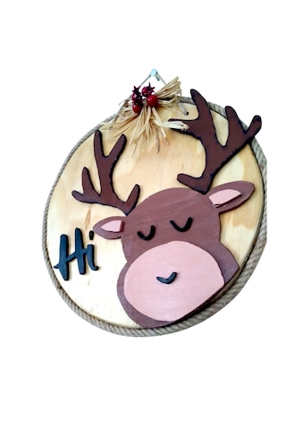 Yılbaşı El Yapımı Ahşap Kapı Ve Duvar Süsü Yılbaşı Hediyesi