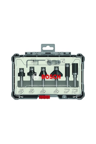 Bosch Freze Ucu Seti 6 Parça Karışık 6 MM Şaft (Pro) Biçimlendirme ve Kenar Pahlama - 2607017468