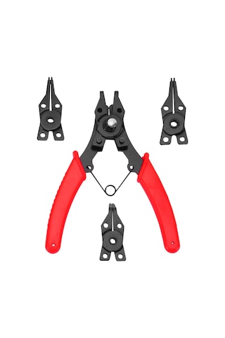 Konesam 4 Uçlu Portatif Segman Pensesi - 45 90 180 Açılı Kullanım İçin İç/dış Halka Çıkarma Aleti