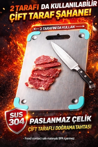 Büyük-küçük Paslanmaz Çelik Kesme Tahtası Ayaklı 304