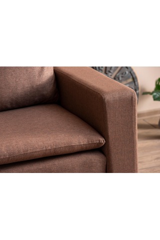 Lungo Modüler Berjer - Açık Kahve Keten Açık Kahverengi