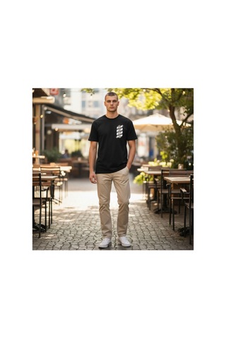 Urbantrendstore Unisex Minimal Desen Sade Basic Kahve Oversize Fit Rahat Geniş Salaş T-shirt Günlük Tişört Siyah
