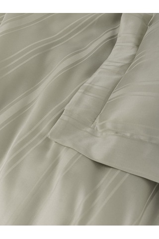 Cotton Box Smart Bambu Saten Çift Kişilik Nevresim Takımı Stripe Bej