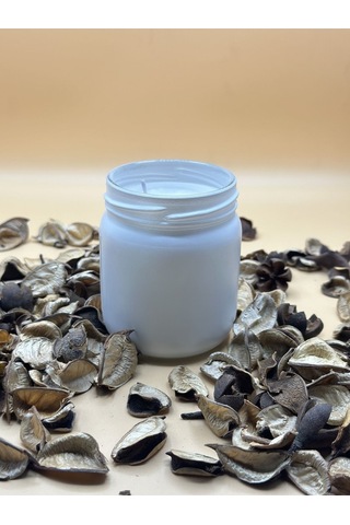 Beyaz Renk Vanilya Kokulu Soya Mum 210 Cc 1 Adet - Renkli Kavanozda Mum 1 Adet Beyaz