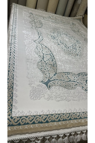 Dilek Halı İmage 4745b Salon Oturma Odası Halısı Krem Mavi