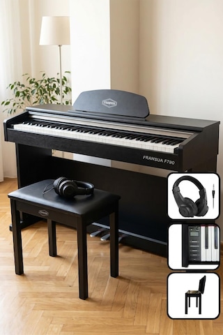 Fransua F790PROBK Siyah Dijital Piyano 88 Tuşlu Hammer Action - Fransua F790PROBK Siyah Dijital Piyano 88 Tuşlu Hammer Action Siyah
