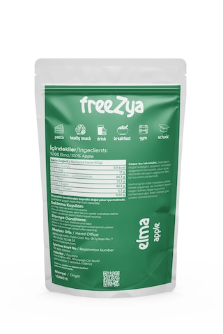 Freezya Freeze Dried Dondurularak Kurutulmuş Elma - 20 Gr