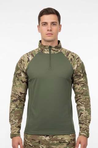 Single Sword Sword Dirsek Detaylı Polo Yaka Kadın&erkek Combat T-shirt Single Multicam