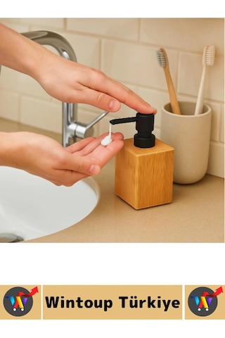 Kompakt Dayanıklı Lavabo Mutfak Banyo Deterjan Losyon Şampuan Şık Doğal Ahşap Sıvı Sabunluk 100 Ml Çok Renkli