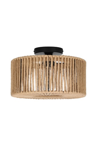 Neoglint E26 Rattan Dokuma Işık Fikstür Yarı Gömme Siyah & Keten Sarısı Diğer