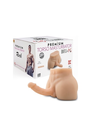Erotixshop Premium Torso Masturbator Rock - Anal Girişli 17 CM Yapay Penisli Erkek Realistik Yarım Vücut Manken