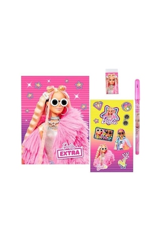Barbie Kırtasiye Seti Tüylü Pvc Çanta B-7746