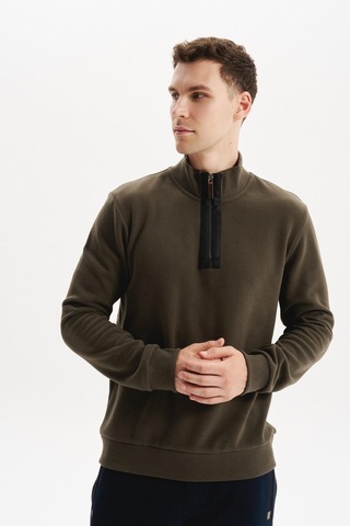 AR-MA Arma Erkek Regular Fit Yarım Fermuar Dik Yaka Sweatshirt Selanik Örme %65 Pamuk %35 Polyester K30554698102 Haki