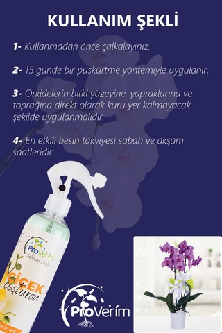 Proverim Orkide Bitki Besini Sprey 400 ml | Çiçek Coşturan, Tomurcuk ve Uzun Süre Çiçeklenme Desteği