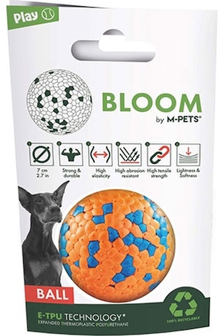 M-pets Bloom Ball Parçalanmaz Top Köpek Oyuncağı Turuncu 7 Cm 244-50096.01