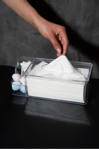 Esti 2 Bölmeli Banyo Clear Peçete Organizeri Şeffaf