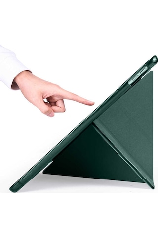 Samsung Galaxy Uyumlu Tab S6 Lite Sm-p620 10.4" Kılıf Kalem Bölmeli Standlı Katlanabilir Kalemlikli Silikon Kılıf