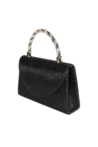 Lazer Kumaş Siyah Abiye Çanta Taşlı Kadın Abiye Çanta Abiye Çanta Siyah Abiye El Düğün Çantası