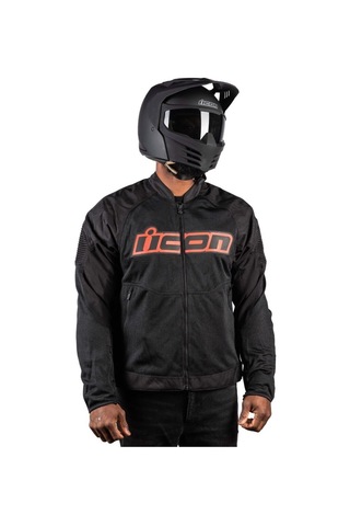 Icon Overlord 3 Mesh Korumalı Motosiklet Montu Siyah Koyu Gri