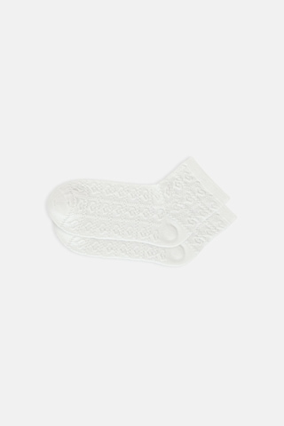 Suwen Heart Midi Soket Çorap Sc1547036 Ekru