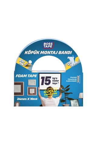 15 Kg Çift Taraflı Köpük Aksesuar Montaj Bandı 24 Mm X 10m