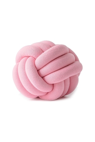 Sones El Yapımı Düğümlü Top Yastık, Boyut: Çap: 25 30cm Pembe