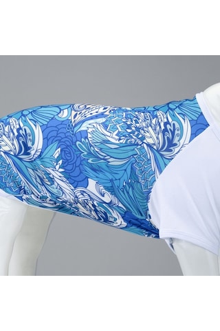 Blue Flowers Küçük, Orta Ve Büyük Irk Köpek Tshirt