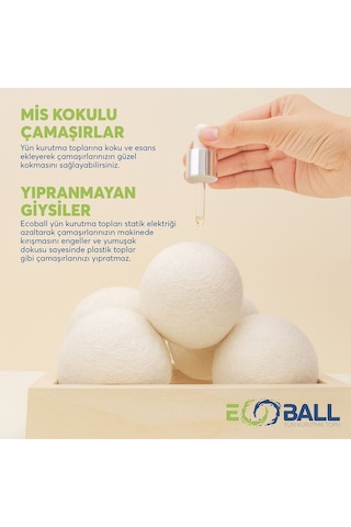 Ecoball 3 Adet Yün Kurutma Topları Doğal Yumuşatıcı Çamaşır Kurutma Makinesi Kurutma Topu Renkli