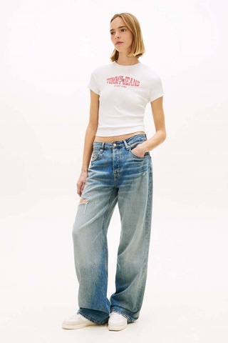 Tommy Jeans Kadın Tişört-dw0dw22272-16052 Beyaz