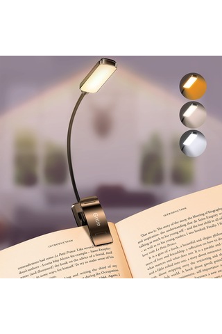9 Led Şarj Edilebilir Kitap Yatakta Okuma İçin Işık - Göz Bakım 3 Renk Sıcaklığı, Basamaksız Karartma -