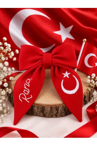 Puncho Nakışlı Fiyonk Toka Kırmızı