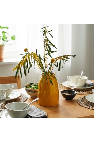 Ikea Kopparbjörk Seramik Vazo 21 Cm Sarı