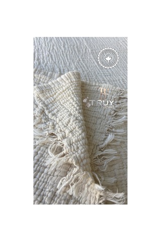 %100 Pamuk 4 Katlı Müslin Yatak Örtüsü Pikevizon 160 X 230 Tek Kişilik Kahverengi
