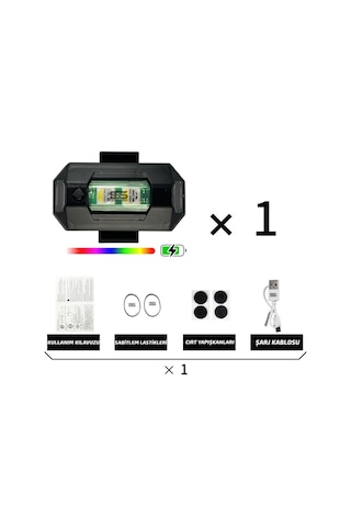 7 Renkli Rgb Led Motosiklet Uyarı Kaza Önleyici Mini Pilli Sinyal Led Drone Led Uçak Kanat Led Sts Oto Aksesuar