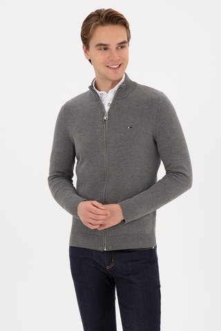 U.s. Polo Assn. Erkek Gri Melanj Hırka Triko 50313688-vr086 Grı Melanj