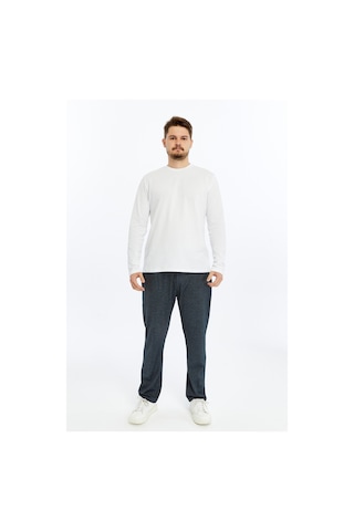 Defys Erkek Beli Lastikli Regular Fit Pantolon Lacivert - Beyaz