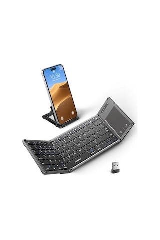 Samsers Dokunmatik Yüzeyli Katlanabilir Bluetooth Klavye Dark Gray