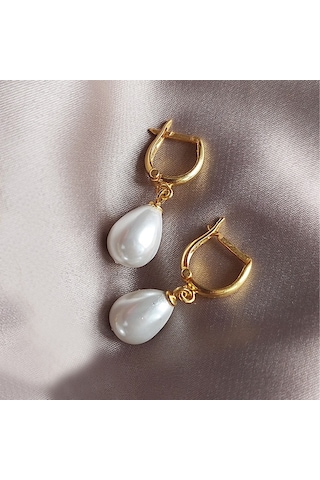 Vaoov 925 Ayar Gümüş Damla Mayorka Inci Küpe