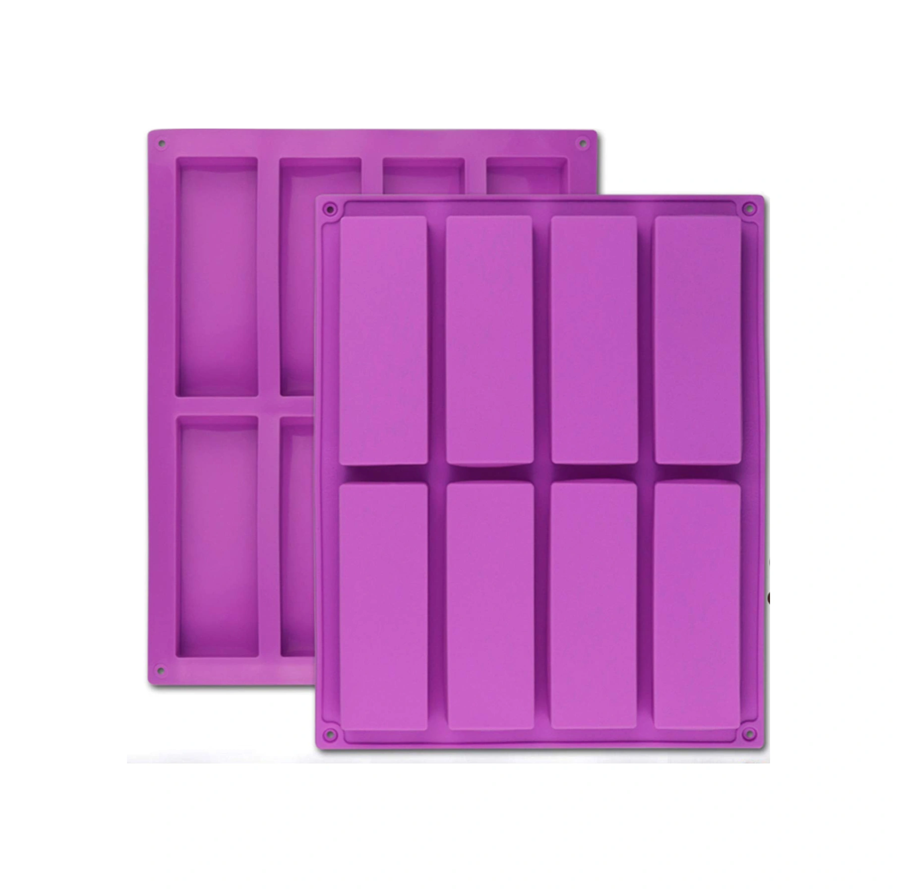 Yaleker Palksky 2 Adet Silikon Kalıp, 8 Dikdörtgen Kuvvet Barı, Besin Barı, Truffle, Brownie, Kek İçin Pişirme Formu MOr