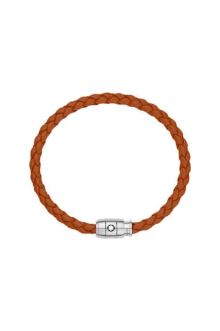 Montblanc Meisterstück Steel 3-ring Pas Rengi Deri Bileklik 13406 Kahverengi