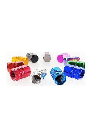 Neevoyu 4 Adet Yeşil Alüminyum Jant Valf Kapağı - Araba Motosiklet Bisiklet Uyumlu - Gümüş Levha İçli - Toz Ve Hava Koruyucu - 17mm Boy - 10mm Hex - 8v1 İmza